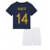 Frankrike Adrien Rabiot #14 Barnkläder Hemma matchtröja till baby VM 2022 Kortärmad (+ Korta byxor) Billigt